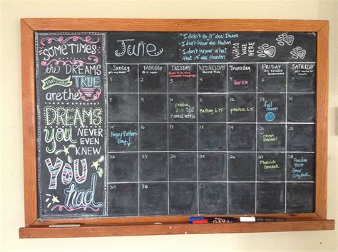 Pin By Carol Johnson On Chalk Board Chalkboard Calendar June Chalk
