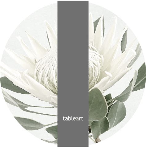 Regular Placemats Round White King Protea Tableart