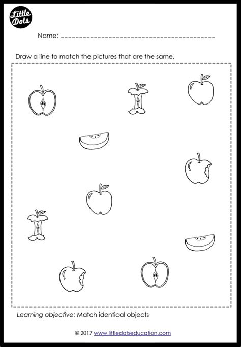 Preschool Fruits Theme Matching Worksheets And Activities
