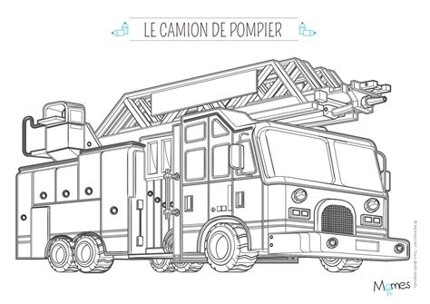 On a tous en tête ces images de cheminées, de neige et de traîneaux, un peu ringardes et peu personnalisées. Coloriage camion de pompier avec la grande échelle - Momes.net