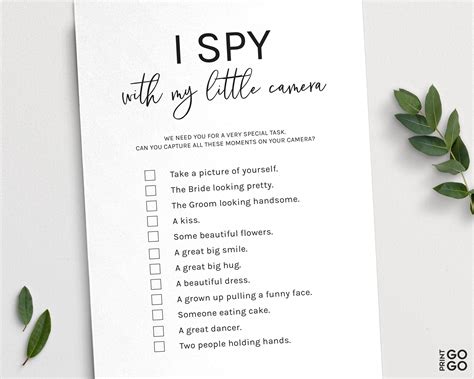 Editable I Spy With My Little Camera Wedding Game Childrens Etsy