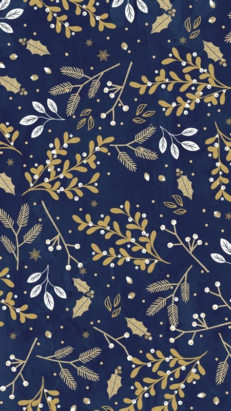 Navy And Gold Floral Wallpaper Carrotapp