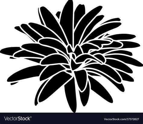 Aster flower icon simple black style Royalty Free Vector