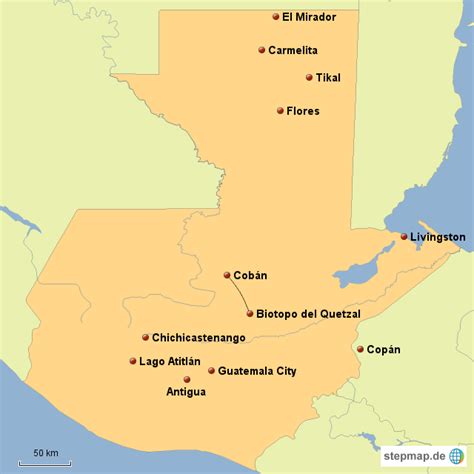 Guatemala karte stadtplan anzeigen gelände stadtplan mit gelände anzeigen satellit satellitenbilder anzeigen hybrid satellitenbilder mit straßennamen anzeigen. StepMap - Guatemala Bio - Landkarte für Südamerika