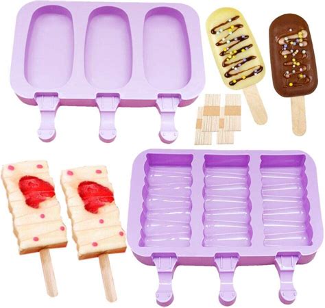 Silicone Popsicle Molds With Lid Set Of 2ice Cream Mold For Kids 6