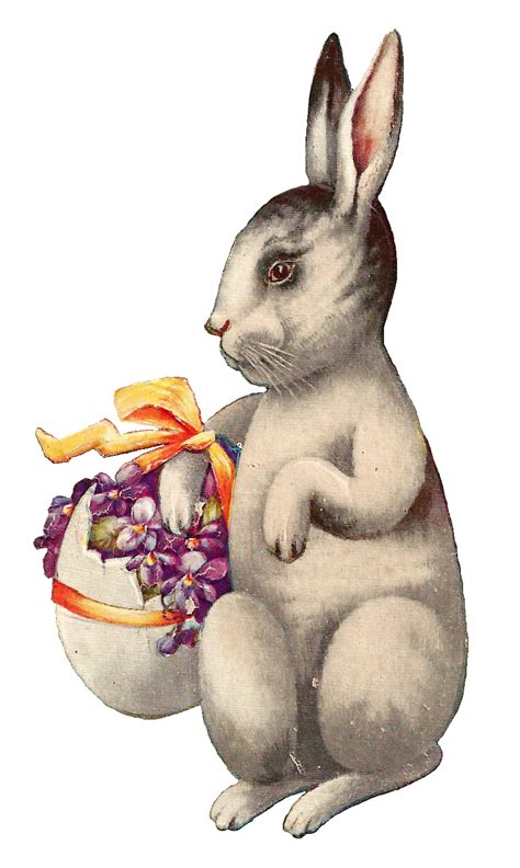 Antique Images Free Easter Clip Art Vintage Easter Bunny Carrying Egg