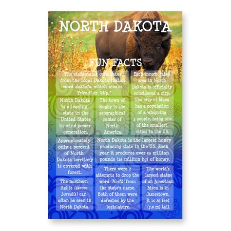 North Dakota Fun Facts Postcard