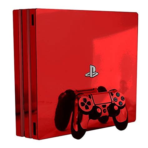 Red Chrome Mirror Vinyl Decal Faceplate Mod Kit For Sony Playstation 4