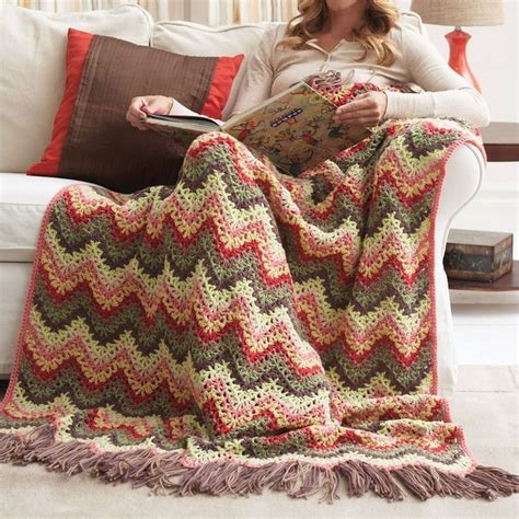 Bernat Eight Shades Ripple Afghan Pattern Yarnspirations Ripple