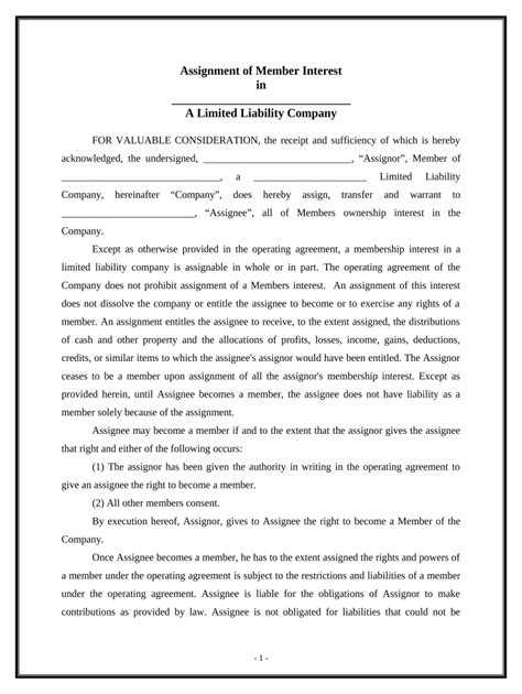 Transfer Of Ownership Llc Template Form Fill Out And Sign Printable