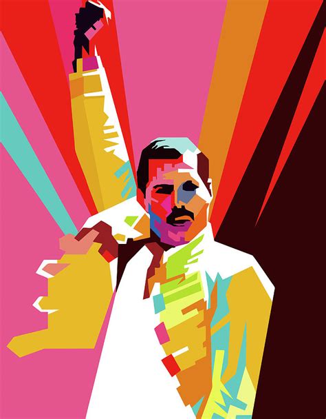 Freddie Mercury Wpap Pop Art Digital Art By Ahmad Nusyirwan Fine Art