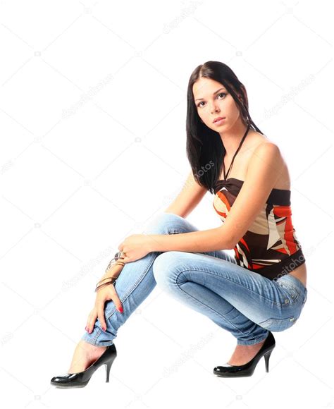 Sexy Brunette In Jeans Stock Photo Mettus 3168145