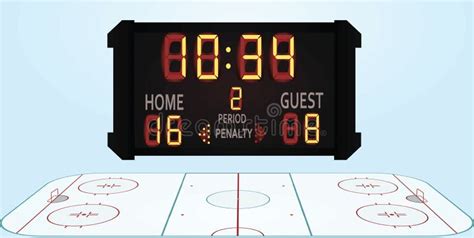 Hockey Field With Scoreboard Stock Vector Illustration Of Arena Puck