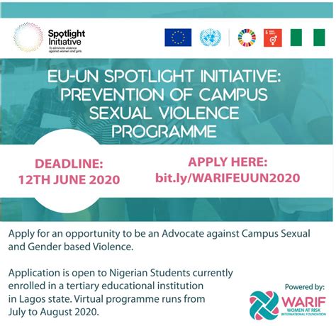 Eu Un Spotlight Initiative Prevention Of Campus Sexual Violence Programme Urban Woman Magazine