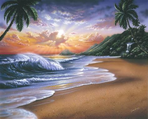 Sunrise Beach Wall Mural Murals Your Way Beach Mural Palm Trees