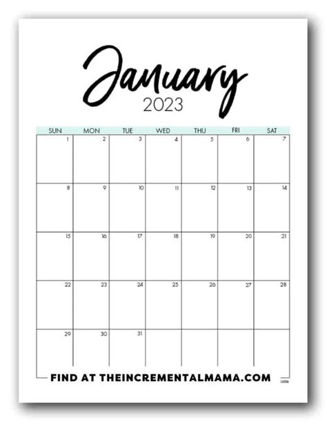 2023 Annual Calendar Printable January Calendar 2023