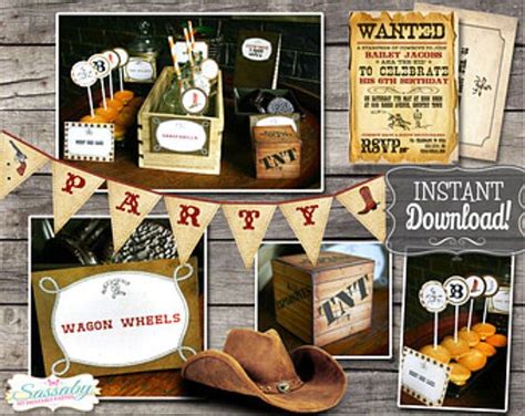 Wild West Cowboy Name Poster Blue Instant Download Etsy Wild West