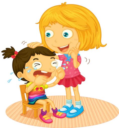 Crying Little Blonde Girl Illustrations Royalty Free Vector Graphics
