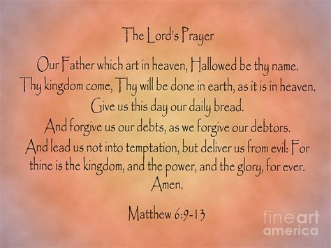 The Lords Prayer Matthew Bible Verse Digital Art By Angela Sullivan