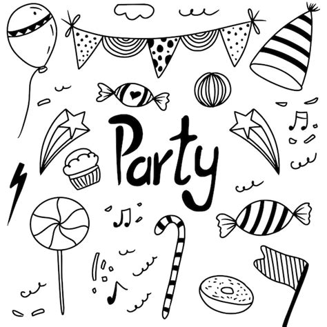 Premium Vector Hand Drawn Party Doodle Collection