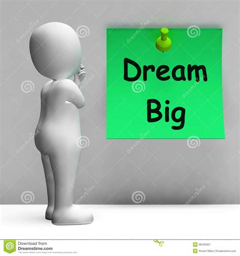 Dream Big Note Means Ambition Future Hope Stock Illustration