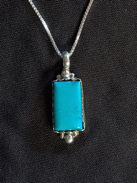 Handmade Sterling Silver And Turquoise Necklace Etsy