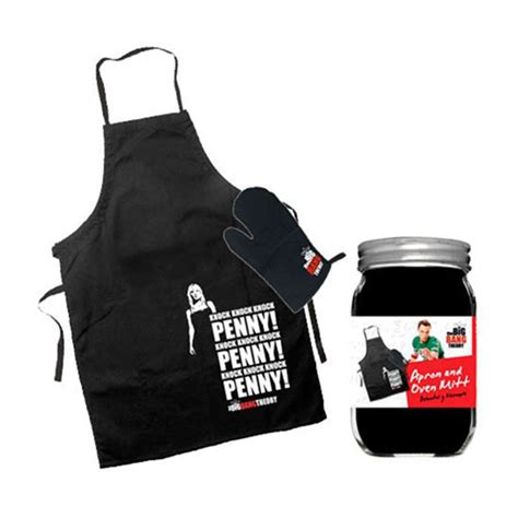 The Big Bang Theory Knock Penny Apron And Oven Mit Set The Warehouse