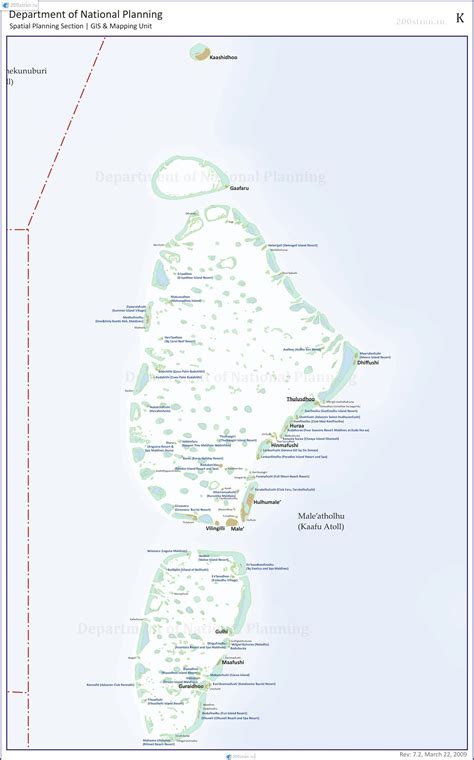 Карта атолла Каафу Kaafu Мальдивы Map Kohath Atoll Kaafu Maldives