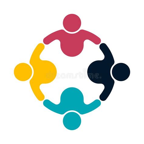 Logo Teamwork Hug Friendship Unity Business Colorful People Icon