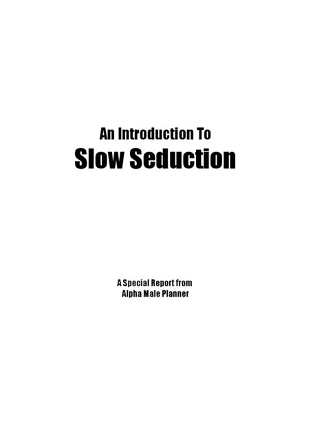 Slow Seduction Pdf Seduction Concept
