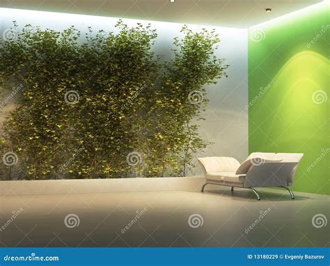 Empty Interior With Plant Stock Illustration Illustration Of Urban