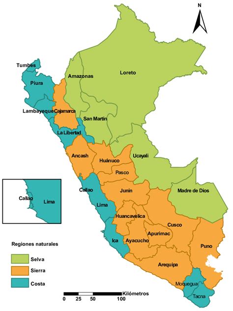División Geopolítica Del Perú Según Regiones Y Su Pertenencia A Cada