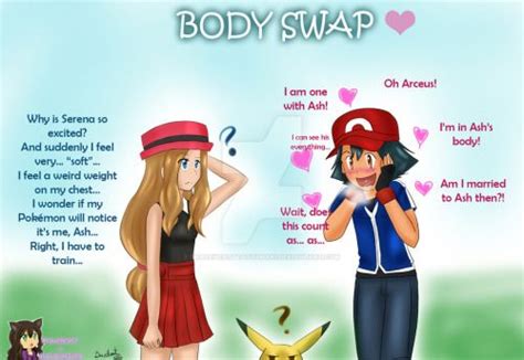 Amourshipping Tumblr Pokemon Ash And Serena Pokemon Funny Body Swap