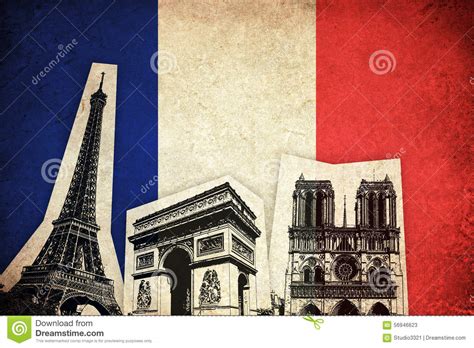 Publié le 8 juin 2021 à 19h52. Drapeau Des Frances Avec Le Monument : Tour Eiffel ...