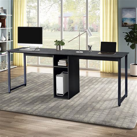 Computer Desk With Storage Large Double Workstation Desk Two Person