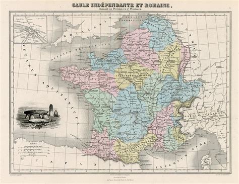 Old And Antique Prints And Maps Ancient France 1883 France Antique Maps
