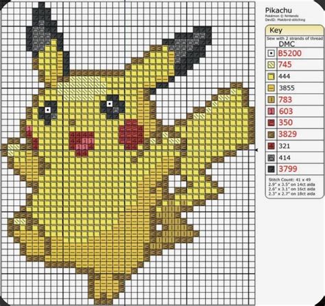 Mega Set Pokemon Free Cross Stitch Patterns For Beginners Pikachu Cross