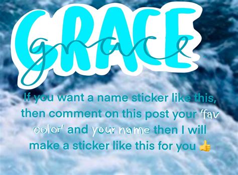 Grace Name Sticker In 2021 Name Stickers Names Grace Name