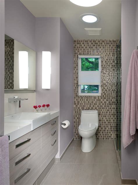contemporary purple bathroom  tile accent wall hgtv