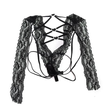 1pcs Women Sexy Lingerie Black G String Lace Floral Sling Nightwear Underwear Sleepwear Teddies