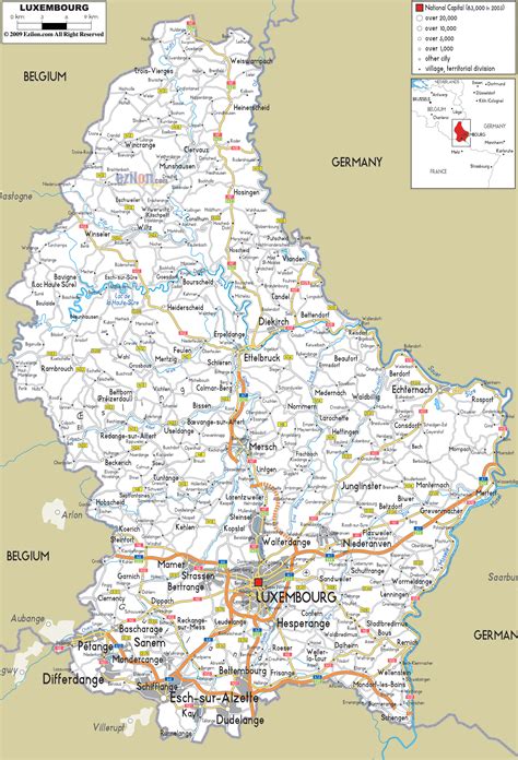 Detailed Clear Large Road Map Of Luxembourg Ezilon Maps Europe Map