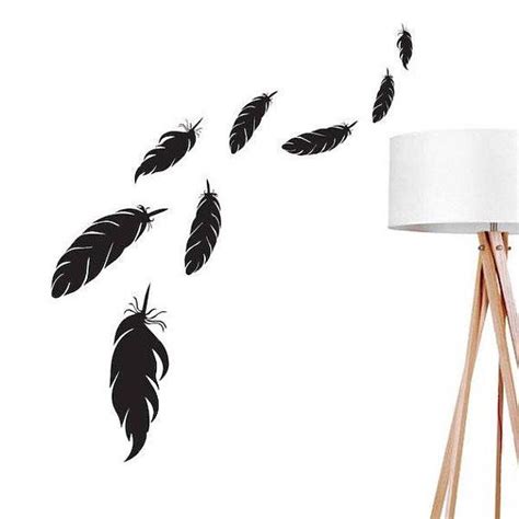 Feathers Wall Decal Boho Sticker Bird Feathers Wall Sticker Modern Wall Decals Vinyl Wall Art