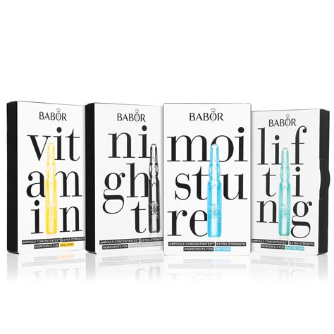 Um die ampulle am farbigen ring aufzubrechen, den ampullenhals mit dem beiliegenden ampullenöffner. BABOR Ampullen-Kollektion Vitamin, Lifting, Feuchtigkeit ...