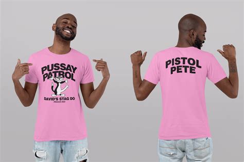 Personalised Stag Do T Shirt Pussay Patrol Custom Printed Etsy Uk