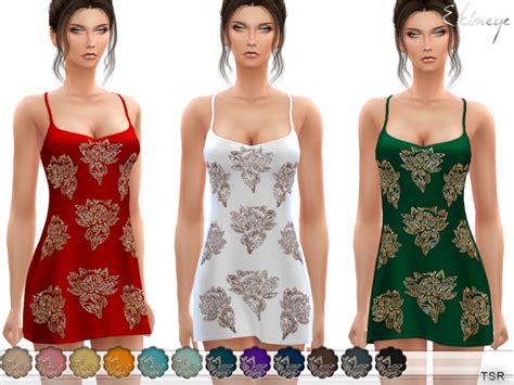 Embellished Slip Dress By Ekinege At Tsr Sims 4 Updates