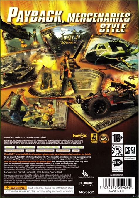 Mercenaries 2 World In Flames 2008 Xbox 360 Box Cover Art Mobygames