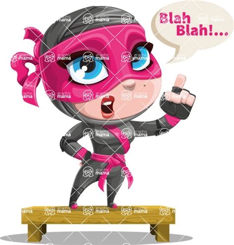 Cute Ninja Girl Cartoon Vector Character Aka Hiroka Talking Graphicmama