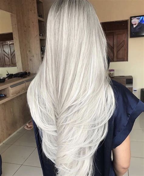 Pin By Hannah Dobie On Balayage White Blonde Hair Long White Hair