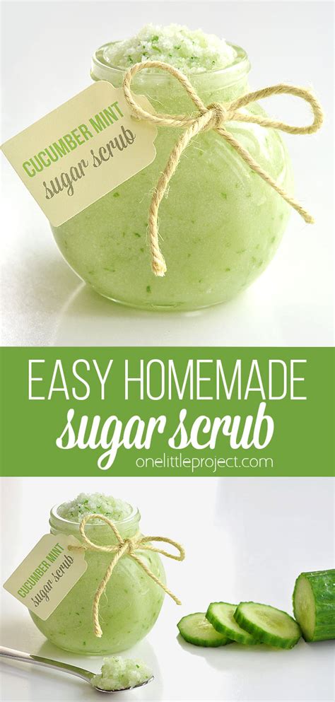 How To Make Cucumber Mint Sugar Scrub One Little Project