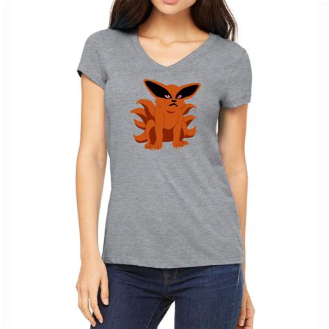 Custom Little Kurama Womens V Neck T Shirt By Mdk Art Artistshot